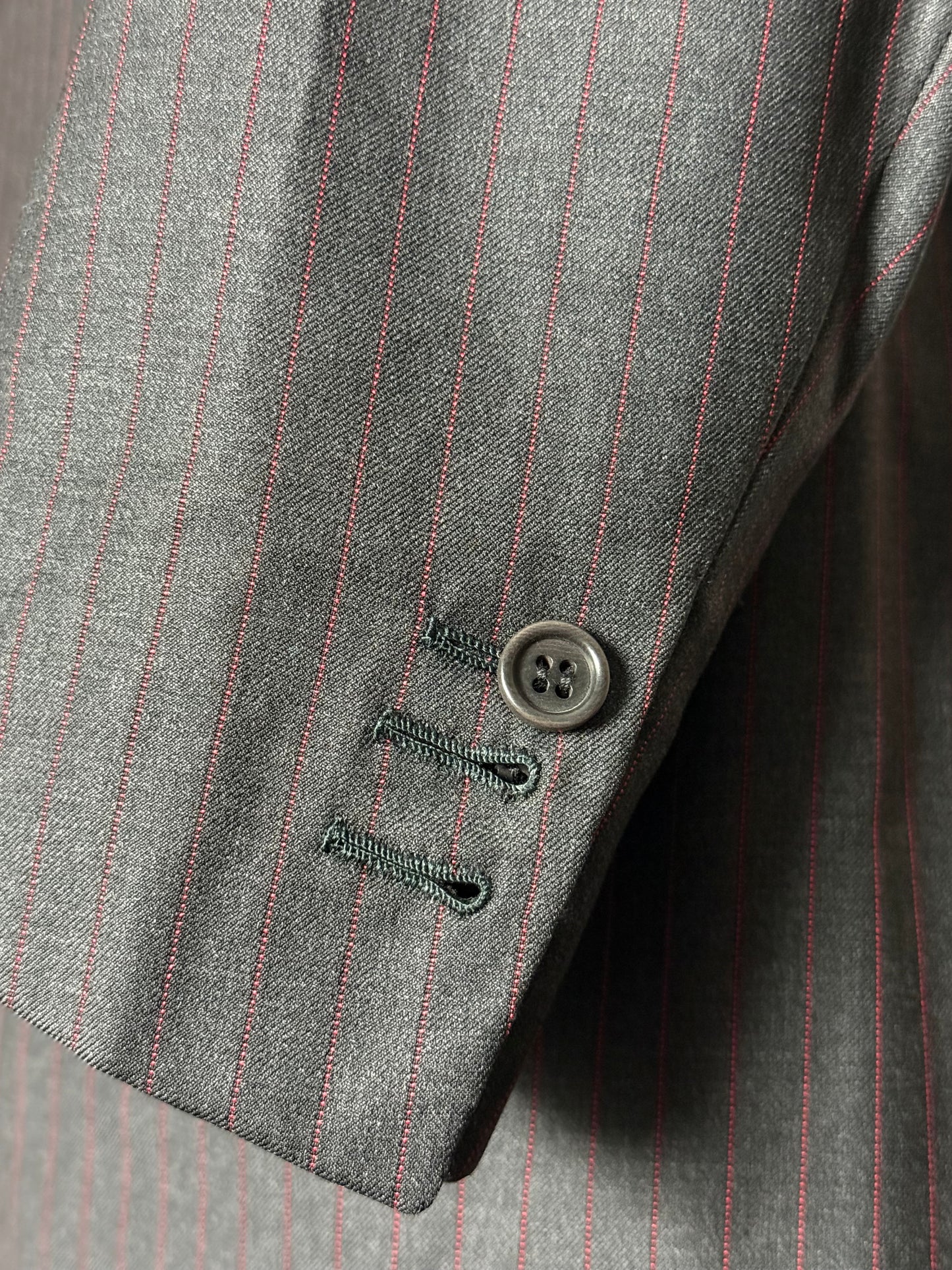 Bespoke Tommy Giulio Caraceni Grey Red Pinstripe Suit 42S/ W34” Sartorial