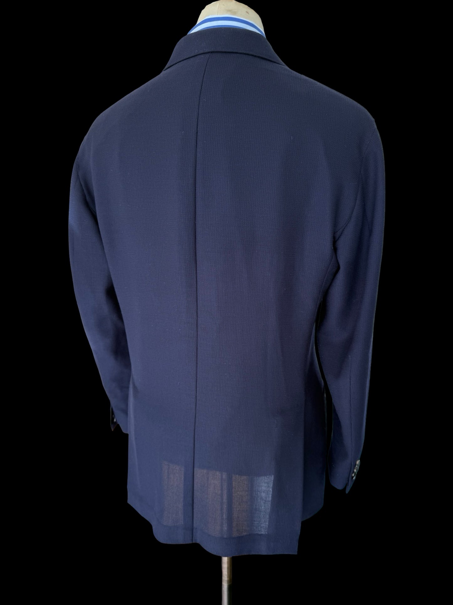 Natalino Double Breasted Navy Mock Leno Wool Hopsack Sport Jacket 44R RRP £545