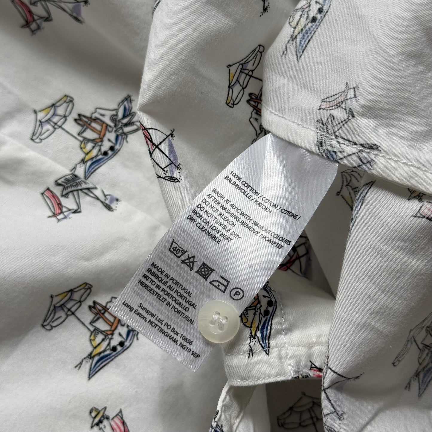 Men’s Sunspel X Sorimachi Print Summer Shirt XXL Camp Collar