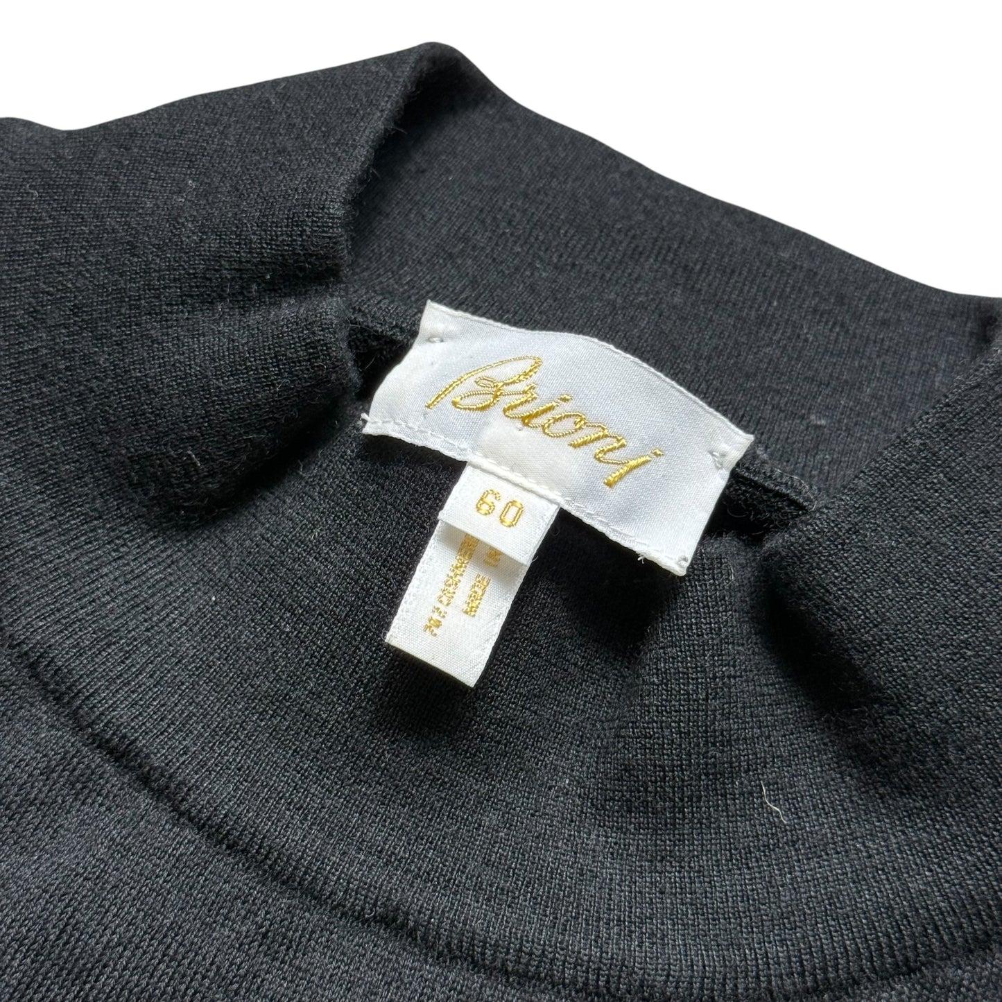 Men’s Brioni Cashmere & Silk Jumper Size 60 Black Mock Neck RRP £900