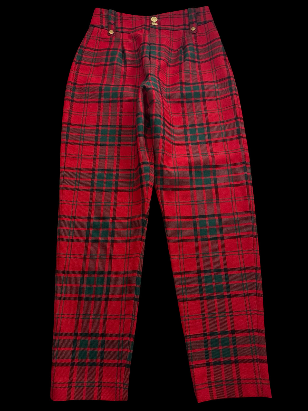 Holland Cooper Red Tartan Peg Trousers UK 14 High Waisted RRP £299