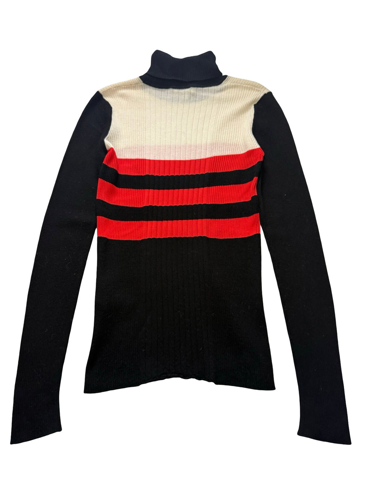 Emilio Pucci Roll Neck Wool Jumper Size Large Striped Fine Knit