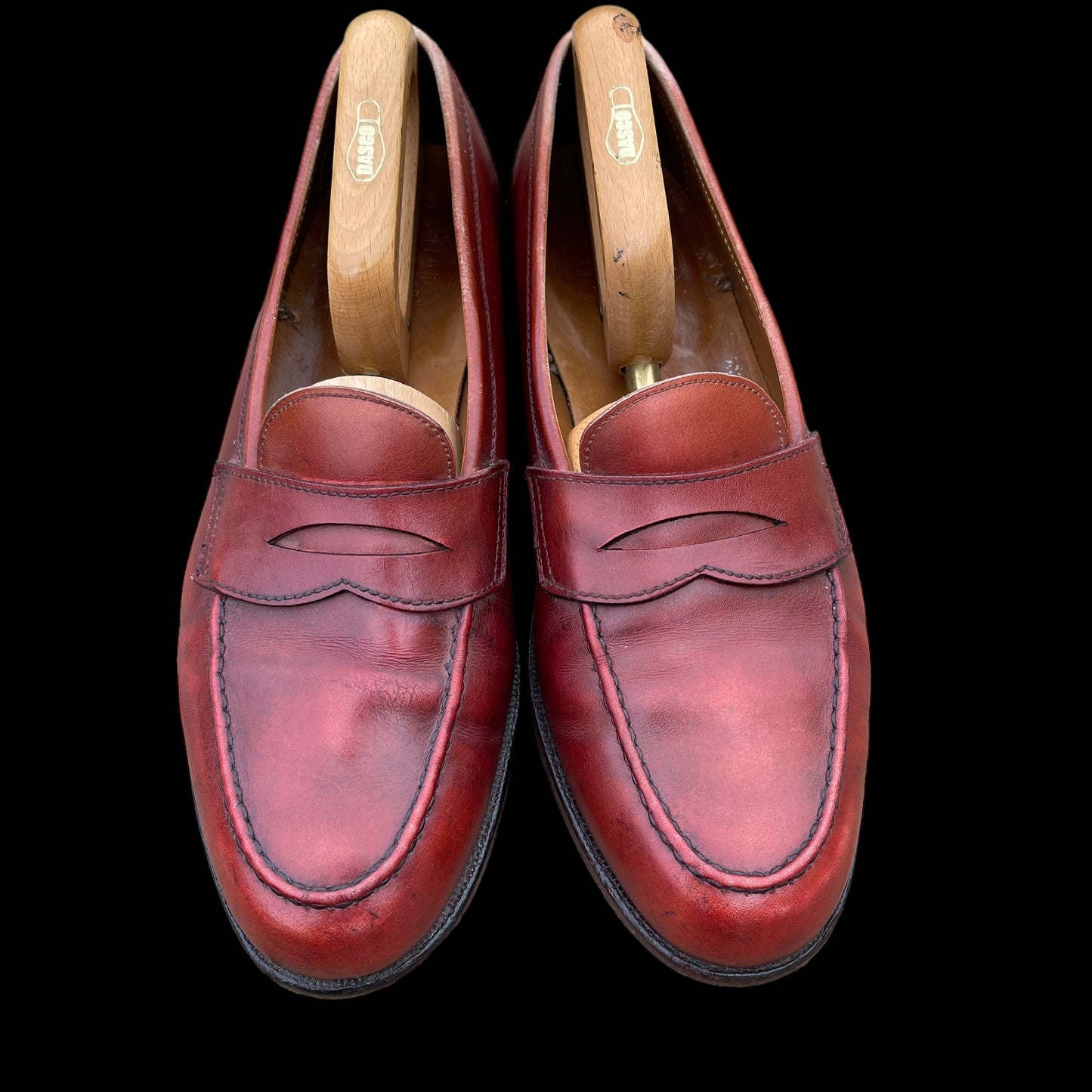 New & Lingwood Apron Loafers UK9.5 Vintage Chestnut Brown Penny