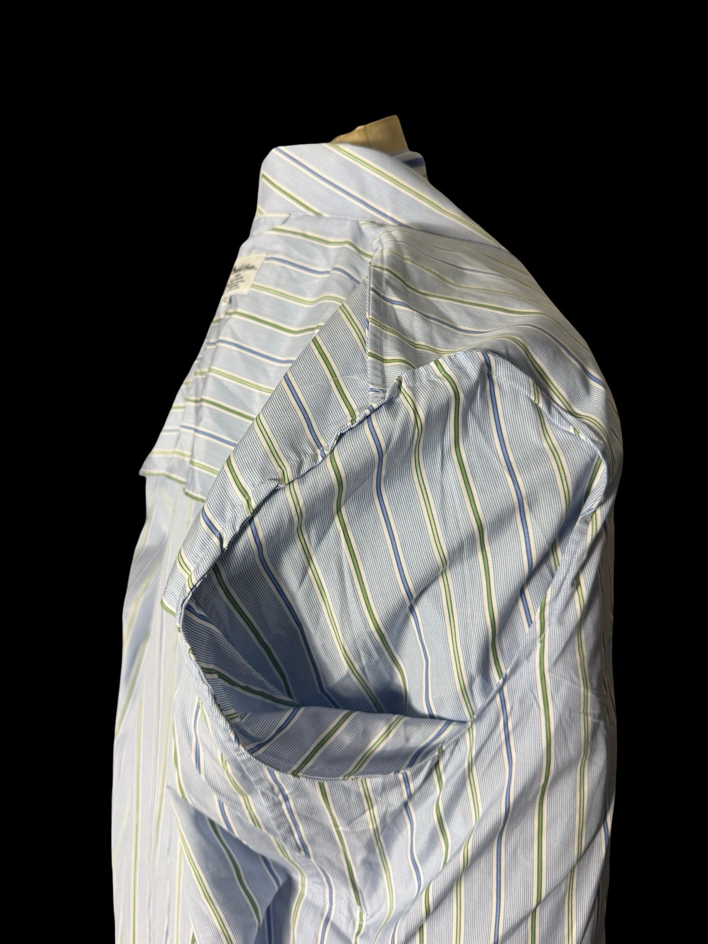 Turnbull & Asser Dressing Gown Size XL Light Blue Striped Poplin Cotton RRP £350