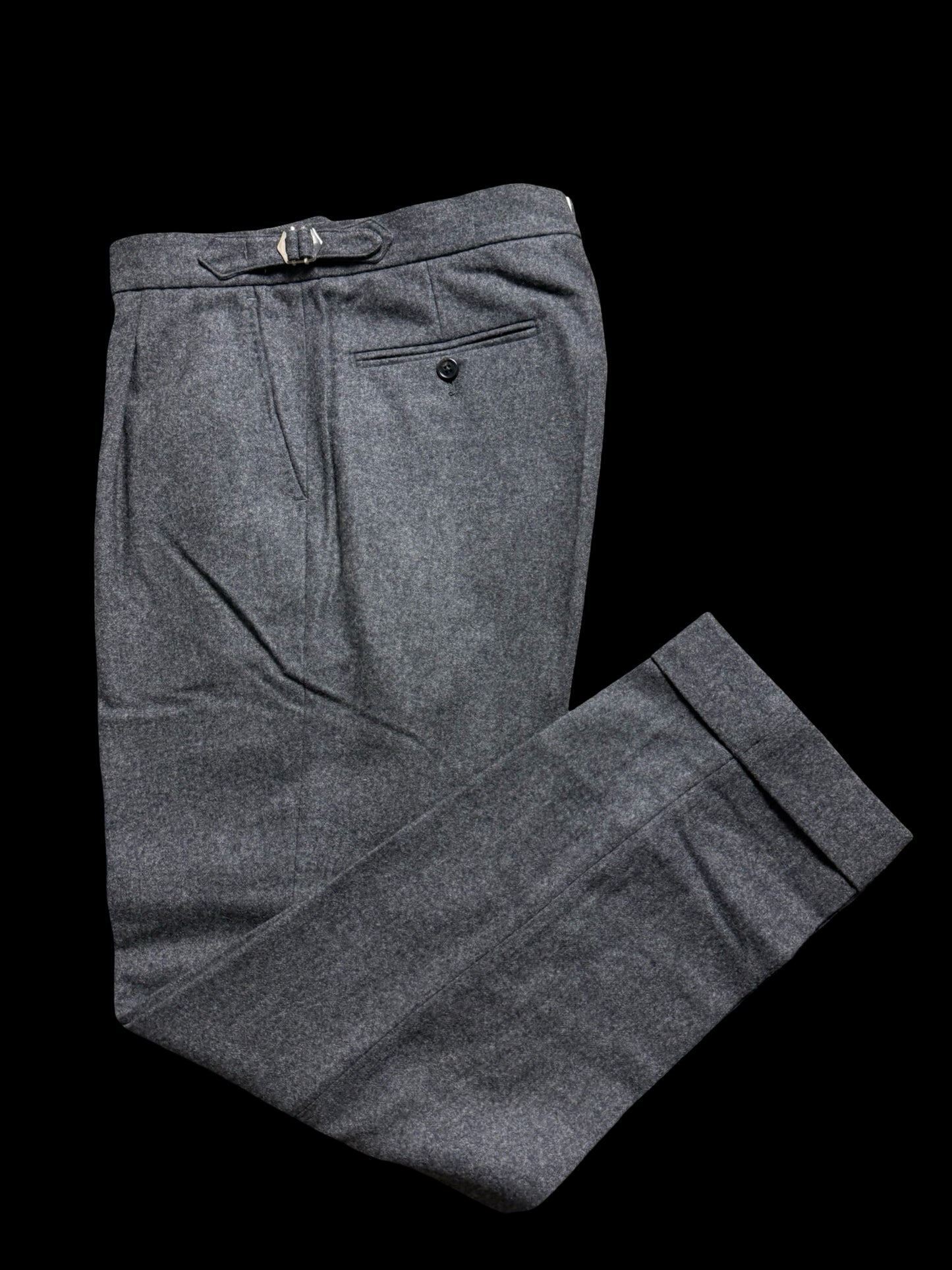 Men’s Natalino Grey Flannel Pleat Front Trousers W30S RRP £195