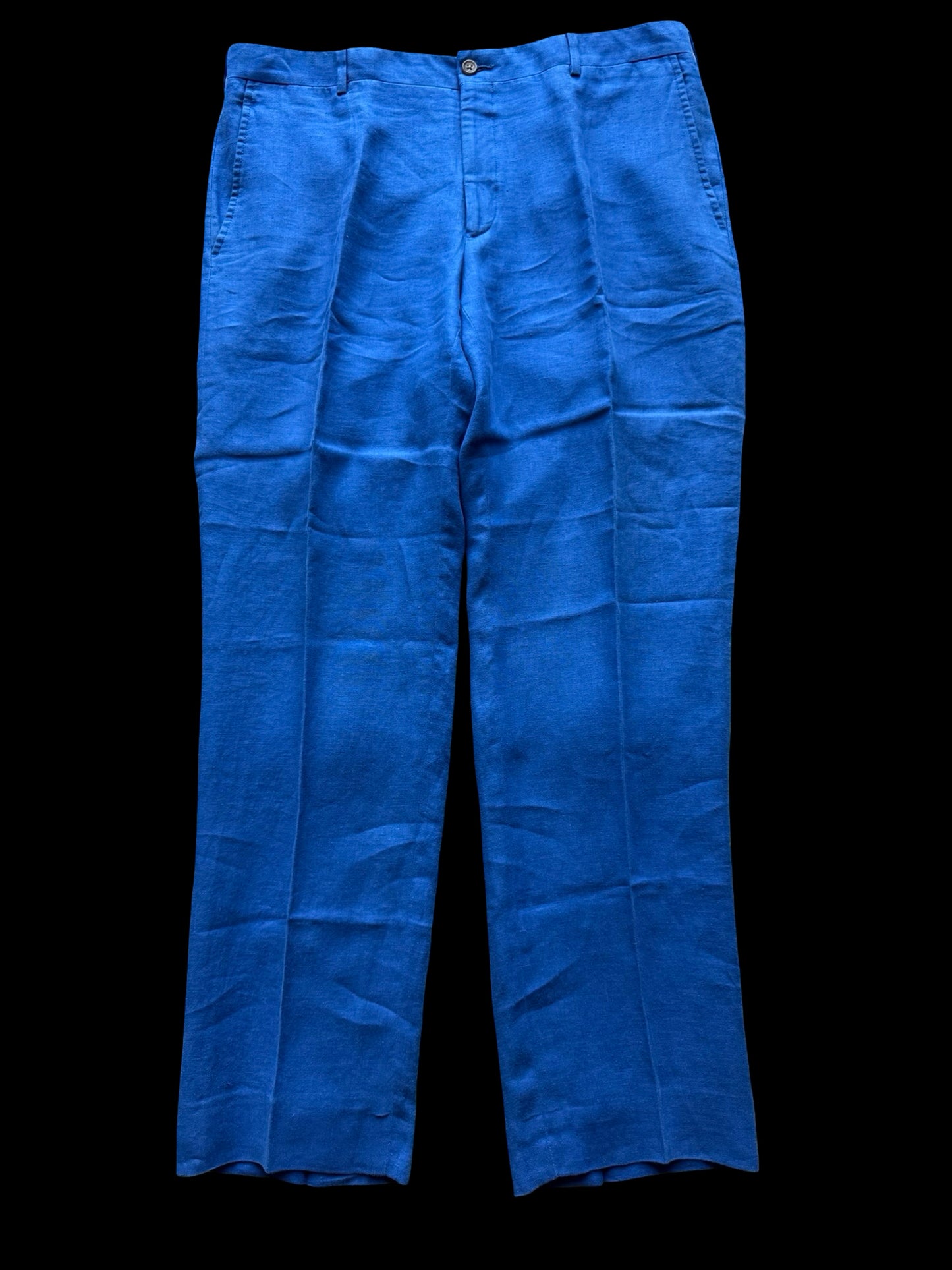 Polo Ralph Lauren Royal Blue Linen Suit 42L / W36” Made In Italy Rare