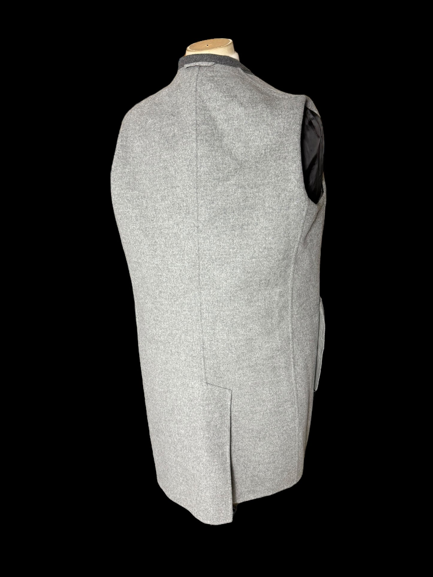 Men’s Brioni Grey Overcoat XXL Flannel Wool Unlined