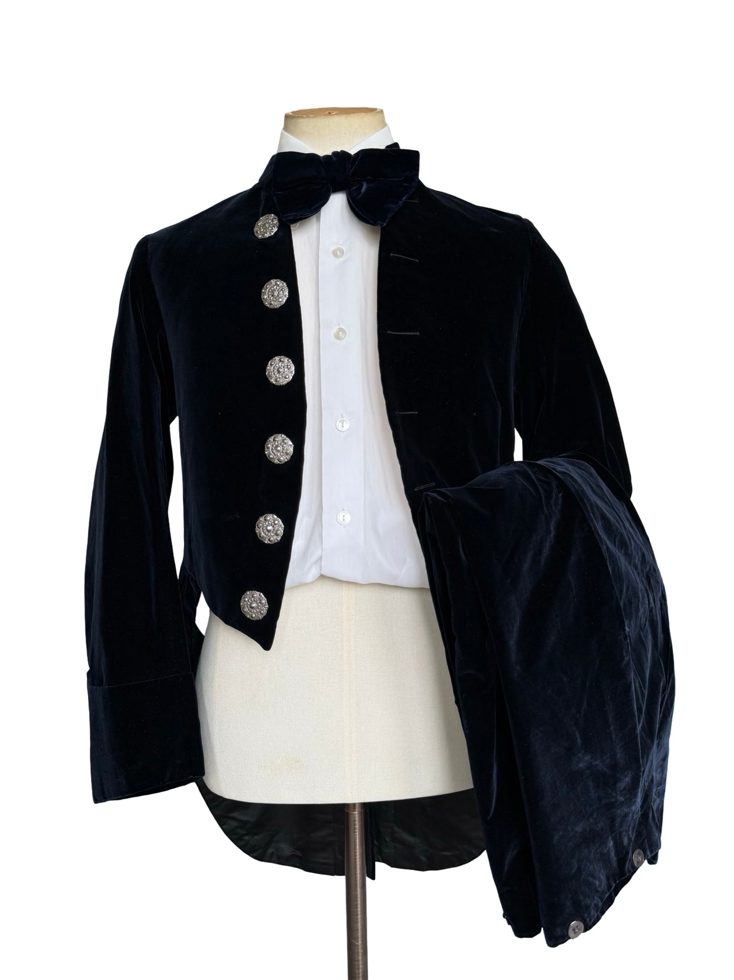 Bespoke Hill Brothers Edwardian Midnight Blue Velvet Court Suit 36” / W32”