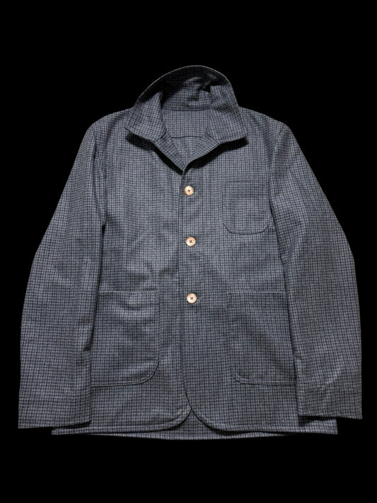 Barrington & Ayre Fox Brothers Flannel Chore Jacket 38” Gingham Check Grey Navy RRP £695