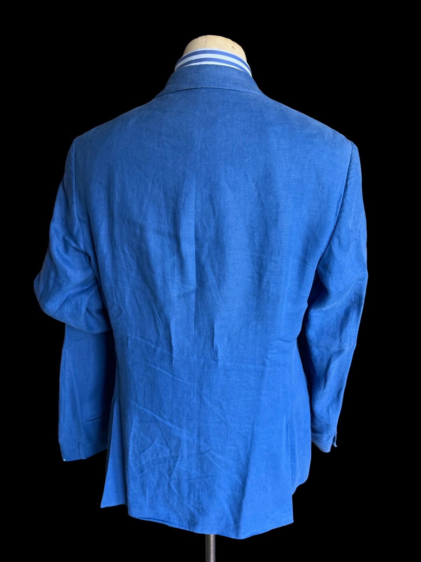 Polo Ralph Lauren Royal Blue Linen Suit 42L / W36” Made In Italy Rare