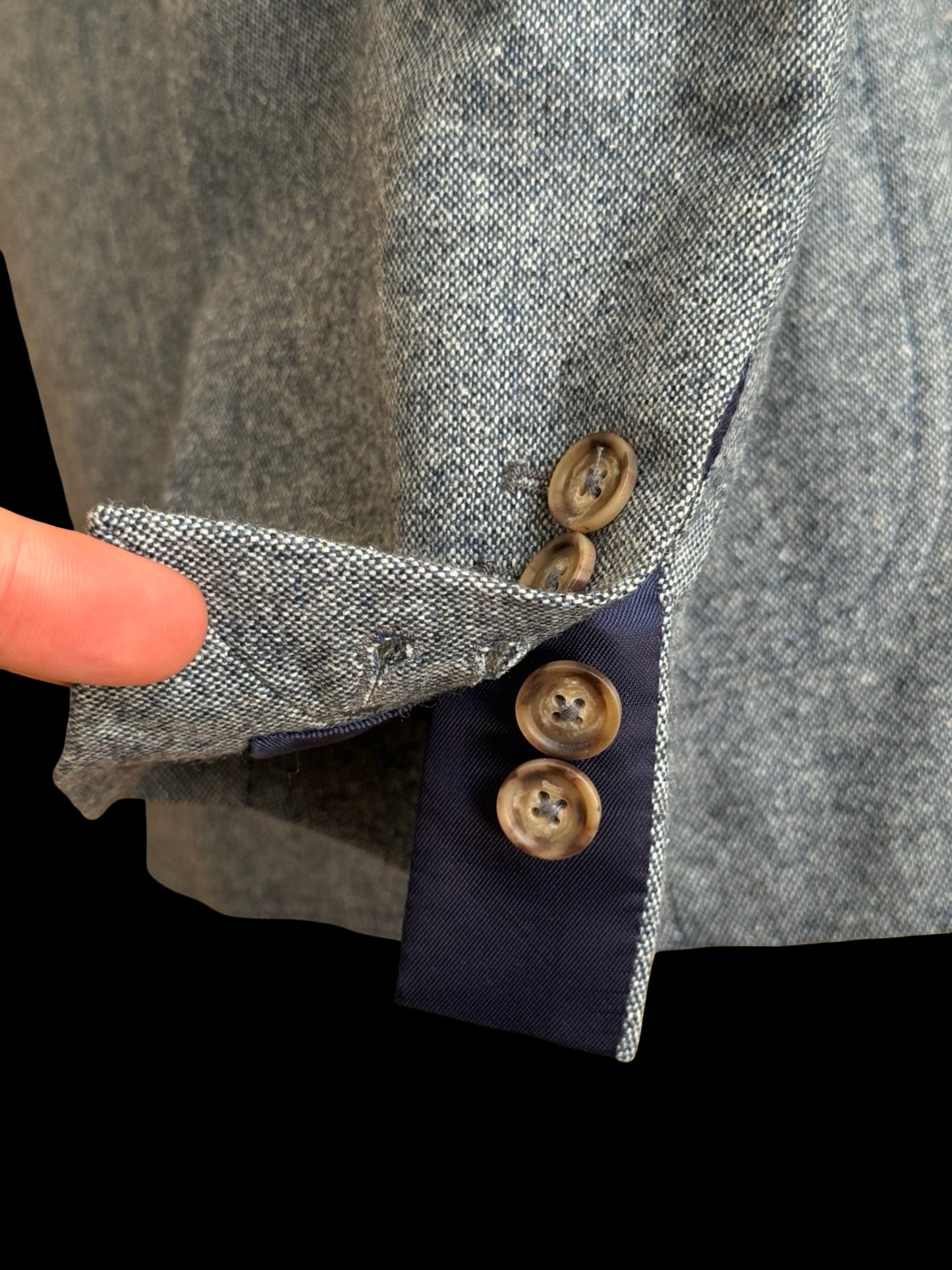 Men’s Bespoke Aston Martin Blue Tweed Sport Coat Size 44R
