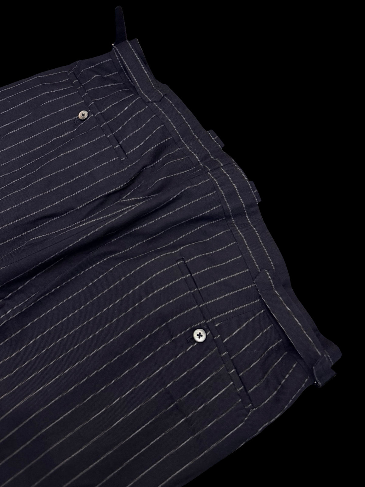 Bespoke Savile Row Navy Double Breasted Chalk Stripe Suit 42R / W36R