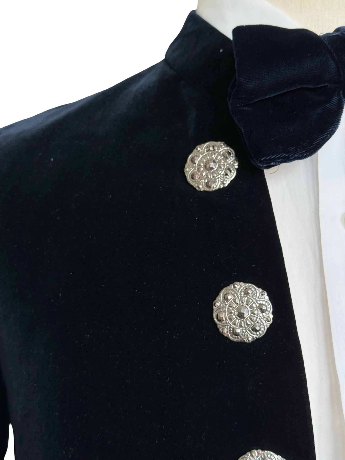 Bespoke Hill Brothers Edwardian Midnight Blue Velvet Court Suit 36” / W32”