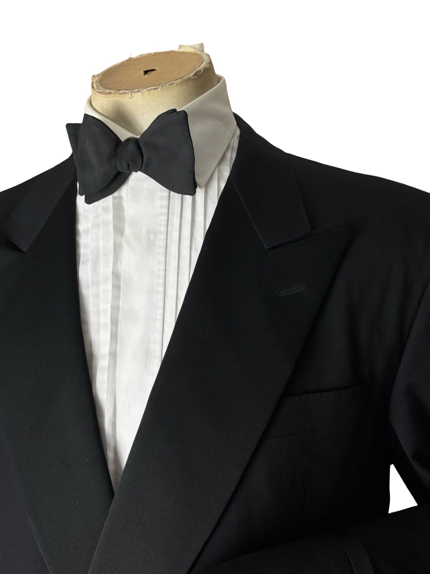 Vintage Canali Double Breasted Dinner Suit 42L / W36L Wool & Mohair Pleat Front