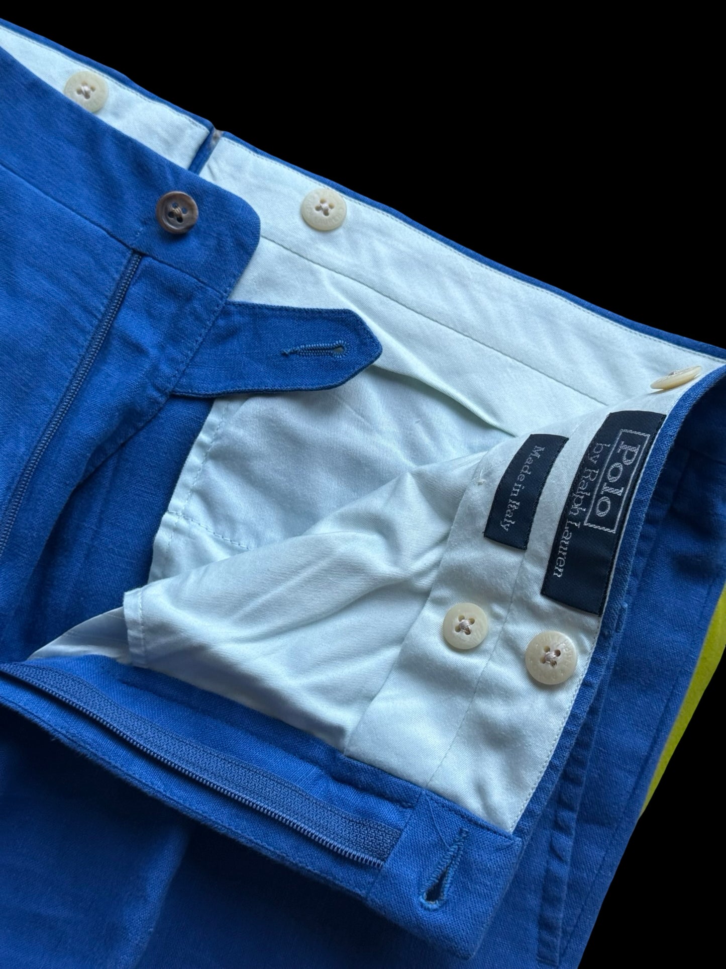 Polo Ralph Lauren Royal Blue Linen Suit 42L / W36” Made In Italy Rare