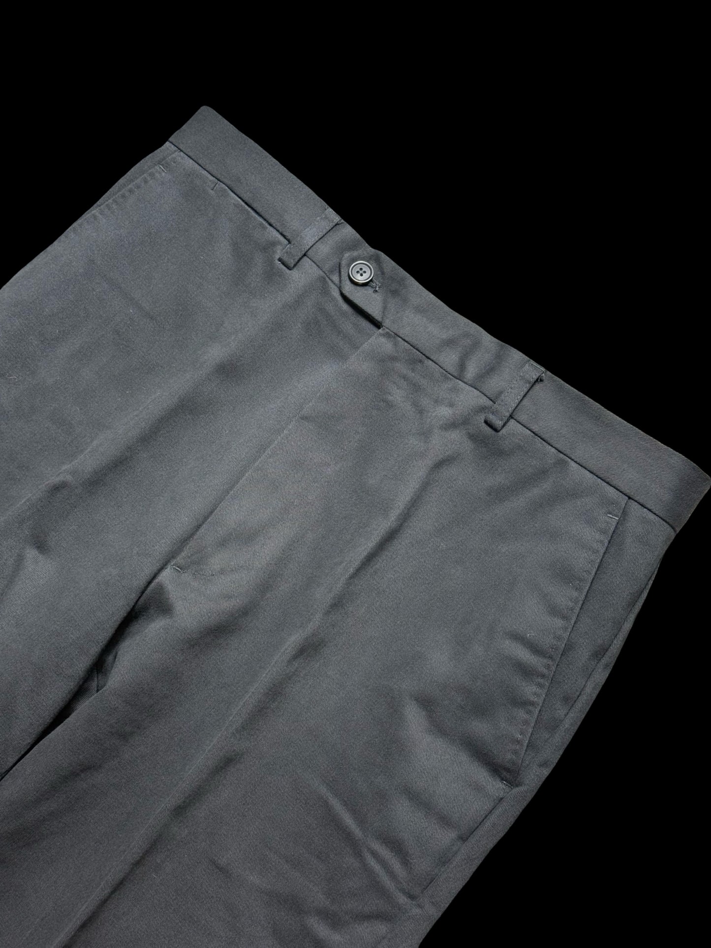 Natalino Flat Front Grey Relaxed Trouser W32S Cotton Drill RRP £165