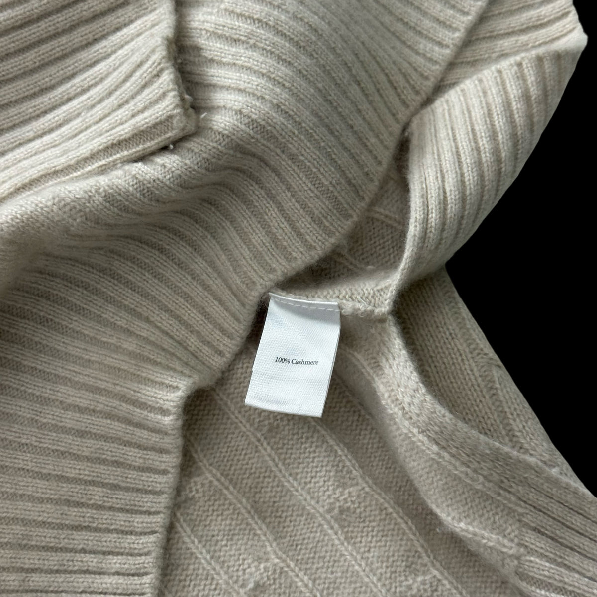 Women’s N Peal Beige Cashmere Cableknit Jumper Large Oversized