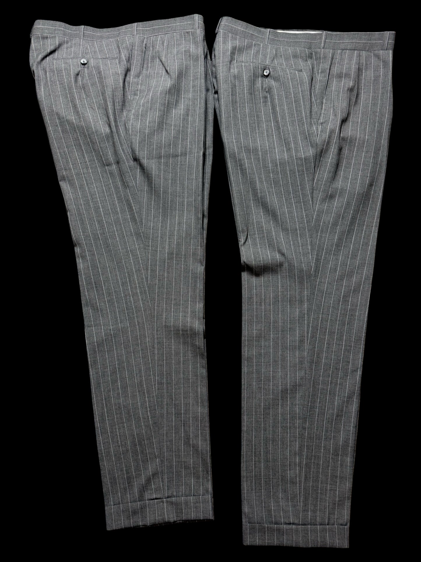 Bespoke Kilgour Light Grey Pinstripe Suit 42L/W38L Lightweight Savile Row 2roll3 - 2X TROUSERS