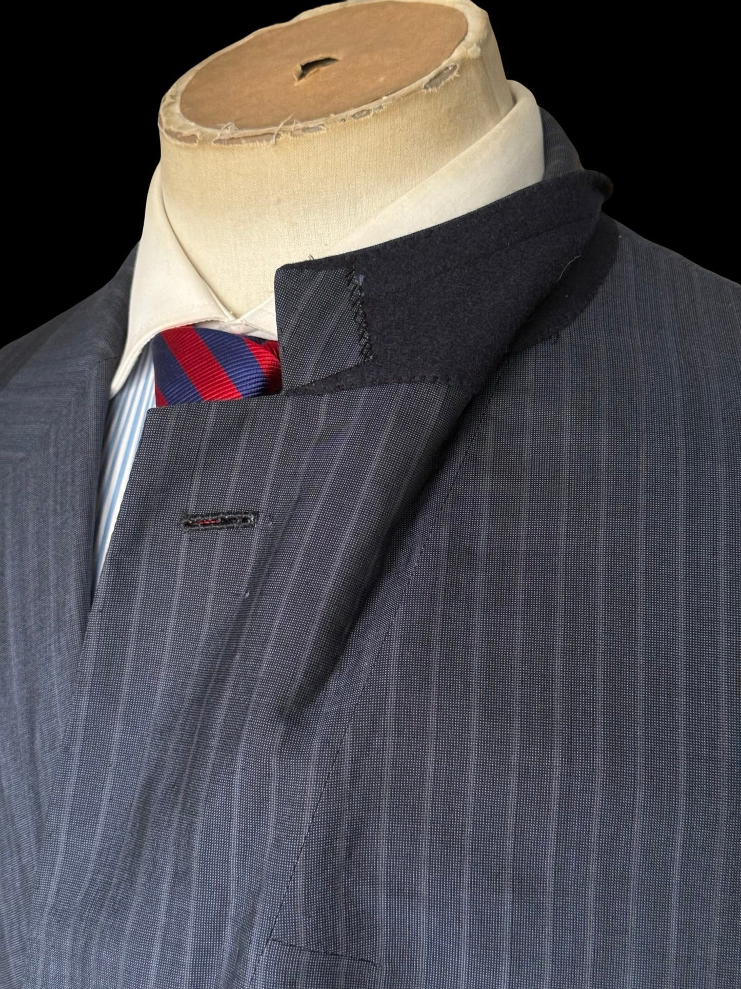 Brioni Navy Pinstripe Senato Suit 48R / W40R Wool Silk RRP £4k