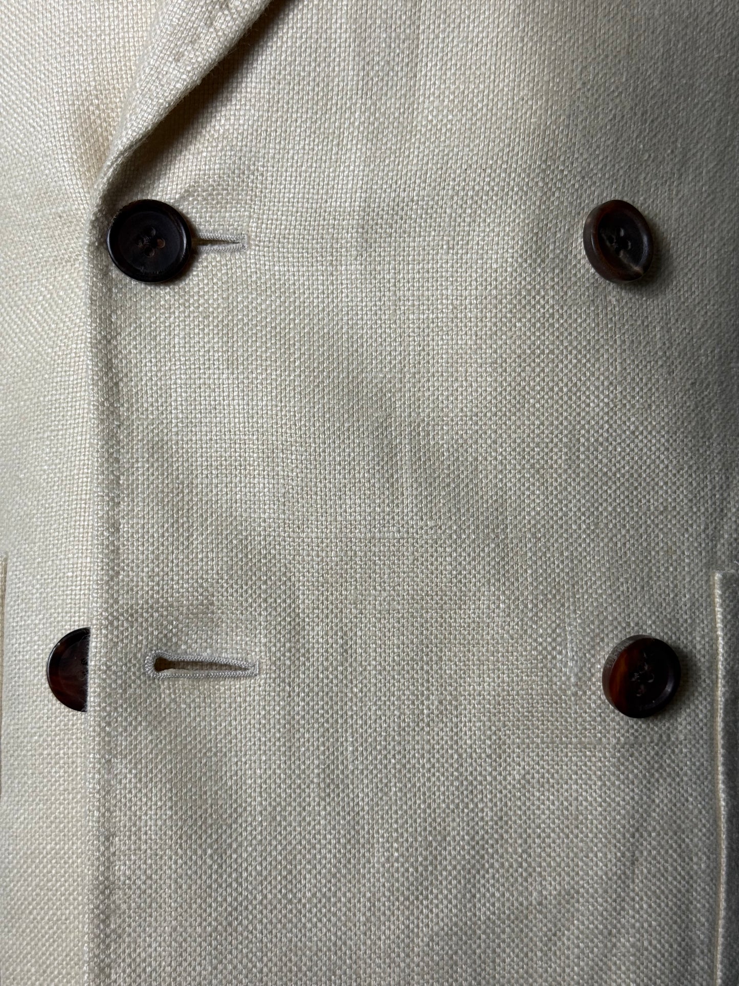 Spier & Mackay Cream Heavy Linen Sport Coat 36” Double Breasted RRP $378