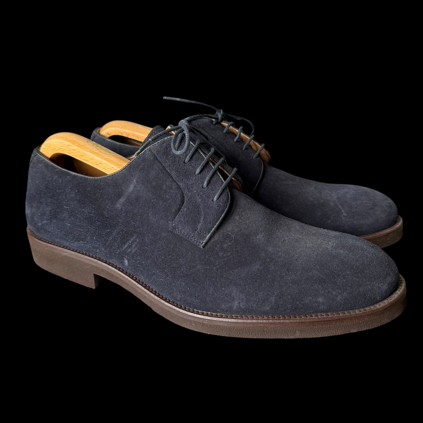 Men’s Shipton & Heneage Suede Derby Shoes UK 10 Navy Blue RRP £195