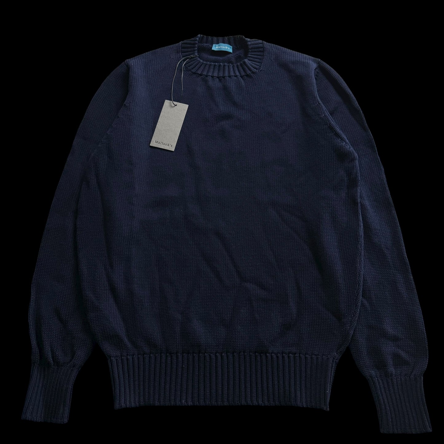 BNWT Malloch’s Kielder Fisherman’s Knit Jumper Size Navy Blue RRP £285