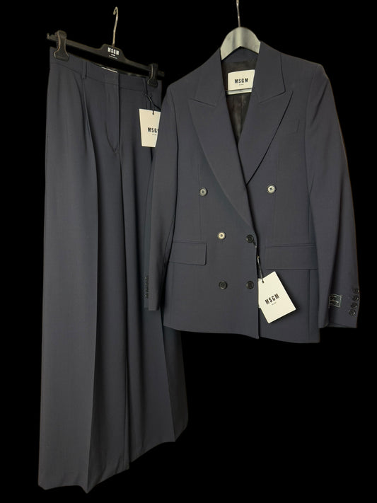 BNWT Women’s MSGM Double Breasted Suit UK6 IT38 Wool Wide Leg RRP £985