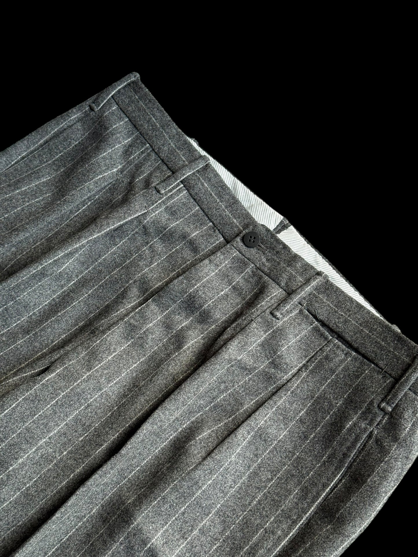 Bespoke Tommy Giulio Caraceni Grey Flannel Suit 42S/ W34 Chalk Stripe 40’s Style