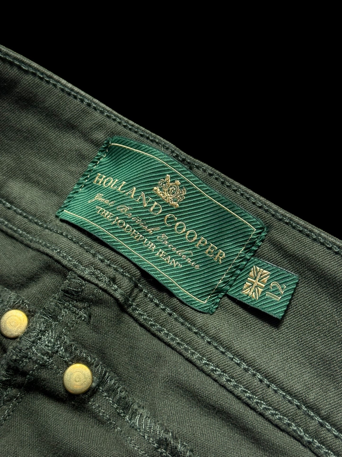 Holland & Cooper Jodhpur Biker Jeans UK12 Hunter Green RRP £145