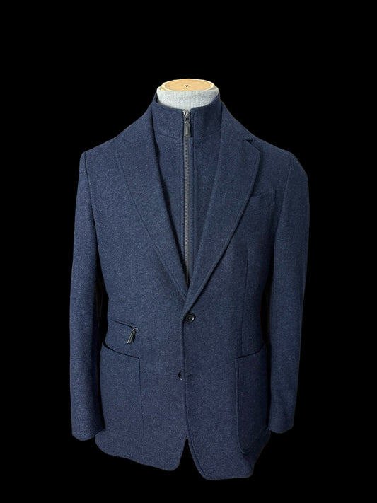 Barrington & Ayre Navy Drago Flannel Wool Jacket 38” Bib Insert RRP £995