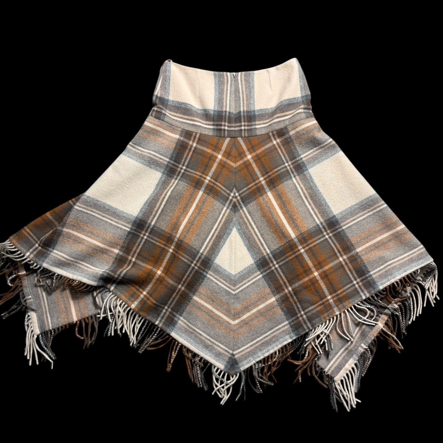 BNWT Alexander Mcqueen Tartan Fringed Skirt IT42 Runway 2005 RARE