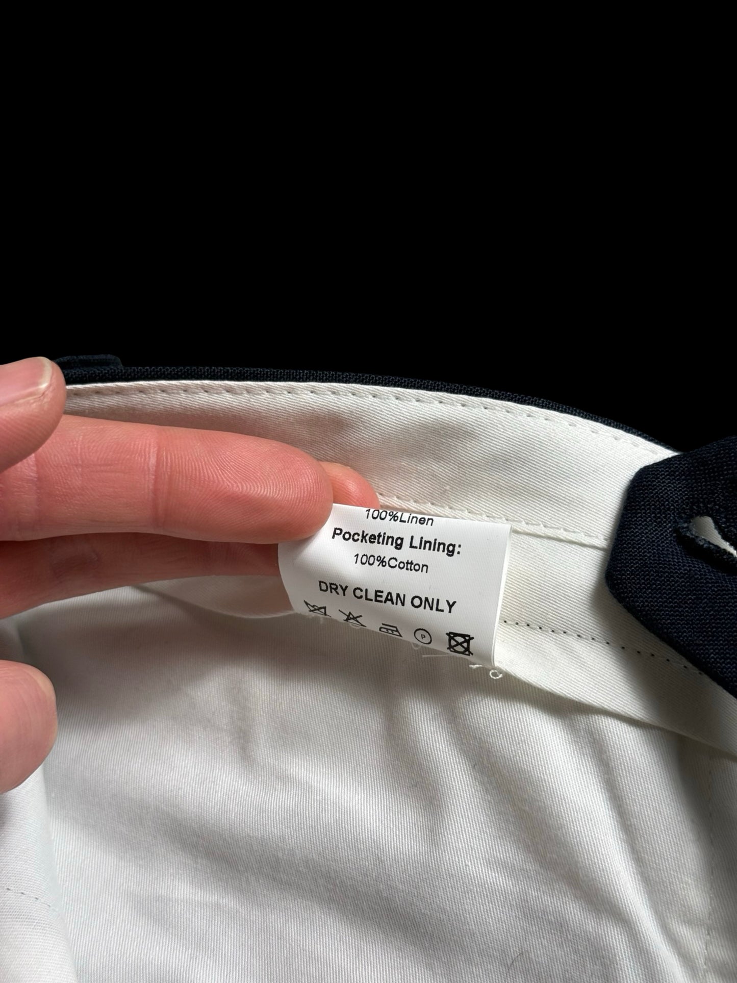 Natalino Single Pleat Navy Irish Linen Trousers W30R Side Adjusters RRP £200