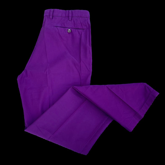 Mens Incotex Purple Smart Chinos Size 52