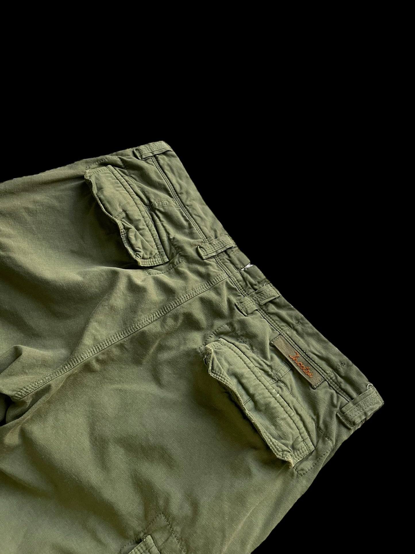 Incotex Slacks Cargo Trousers 34” Khaki Green Cotton Linen