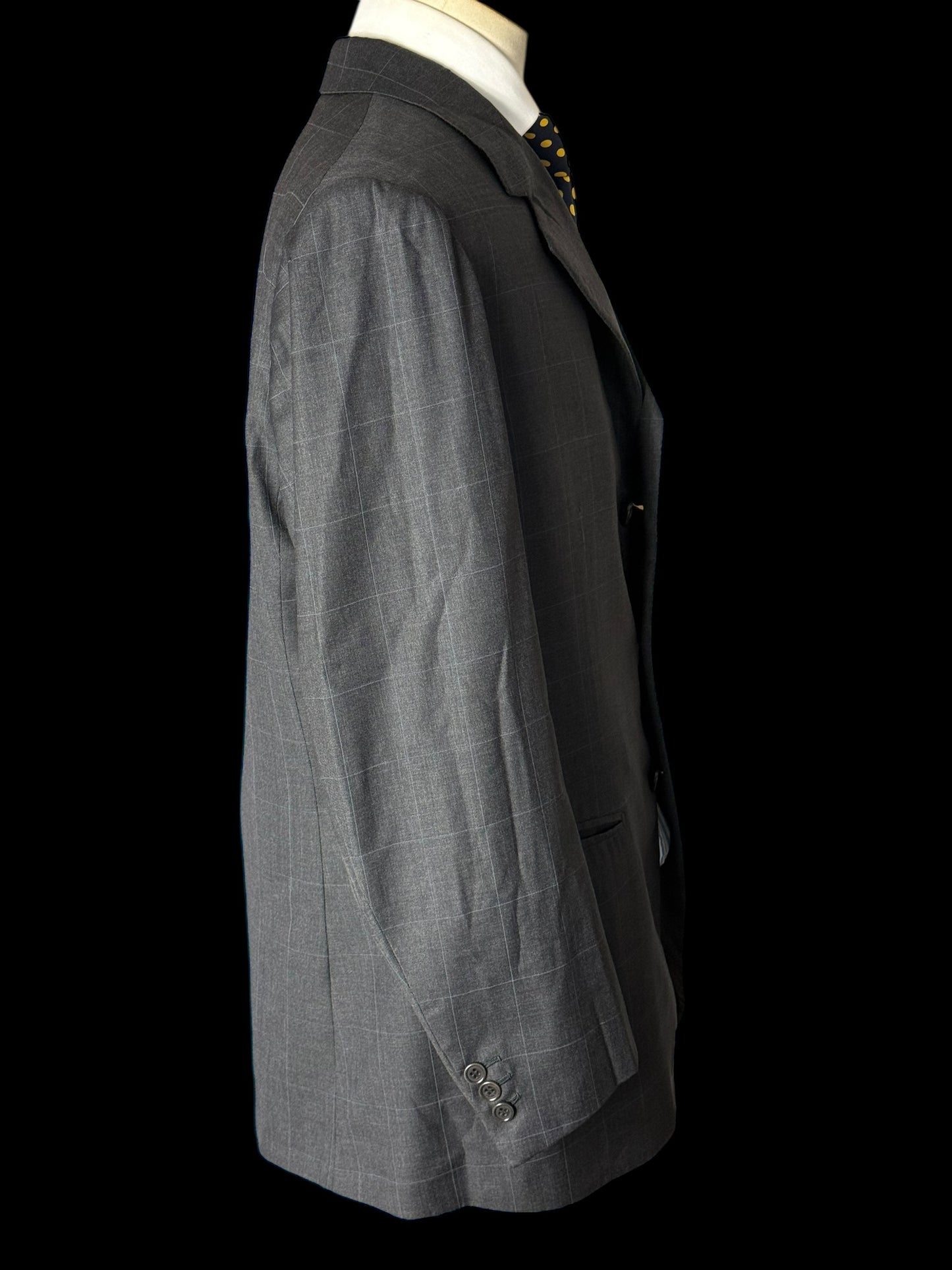 Bespoke Tommy Giulio Caraceni Grey Check Suit 43S/ W34” Lightweight Wool