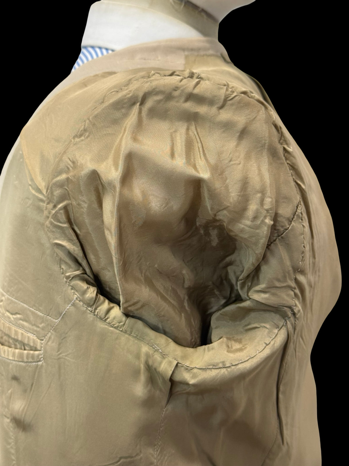 Bespoke 80’s Furness & Duke Tropical Wool Beige Suit 42R / W36R Savile Row