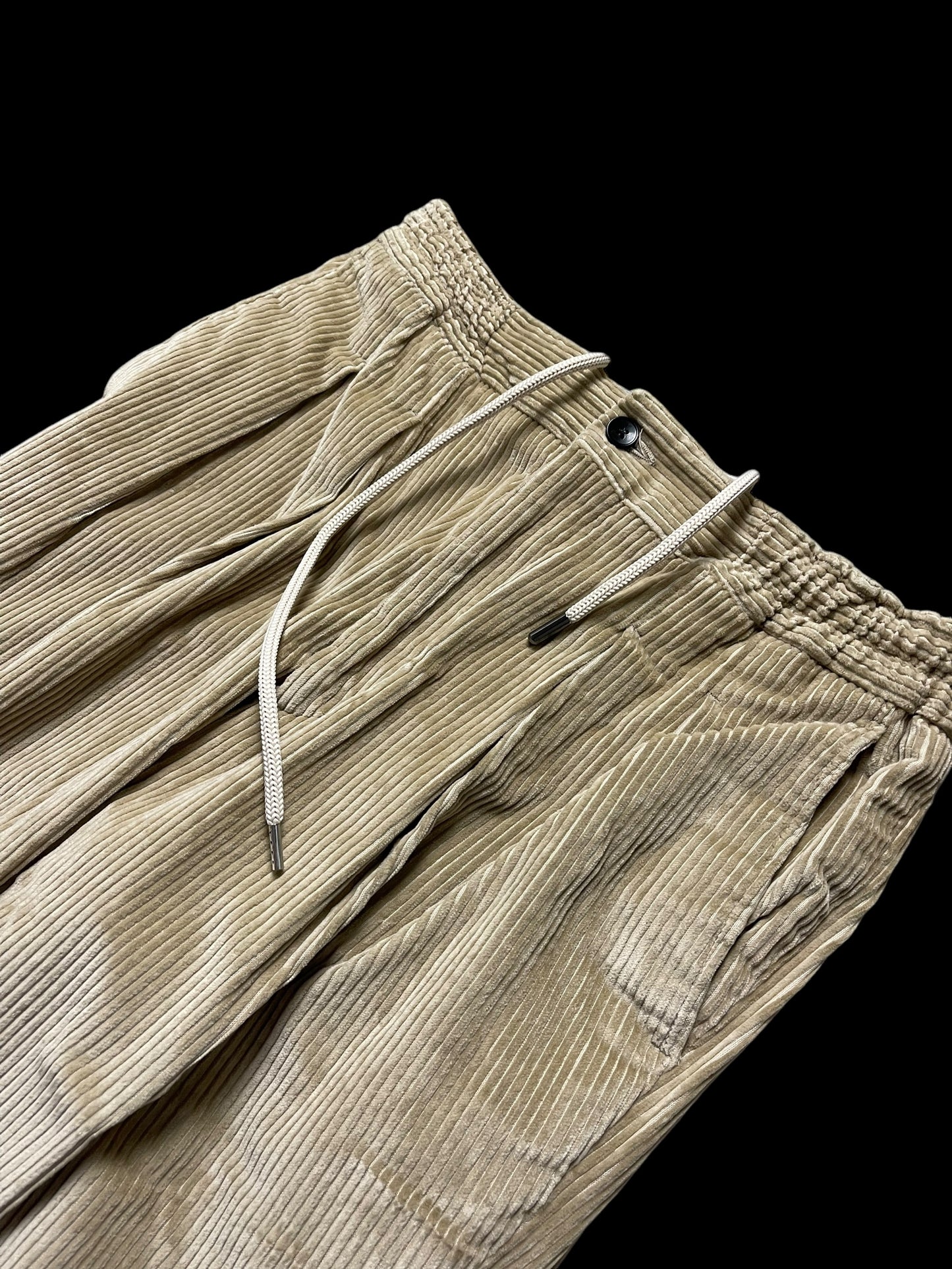 Natalino Corduroy Drawstring Trousers 32” Beige