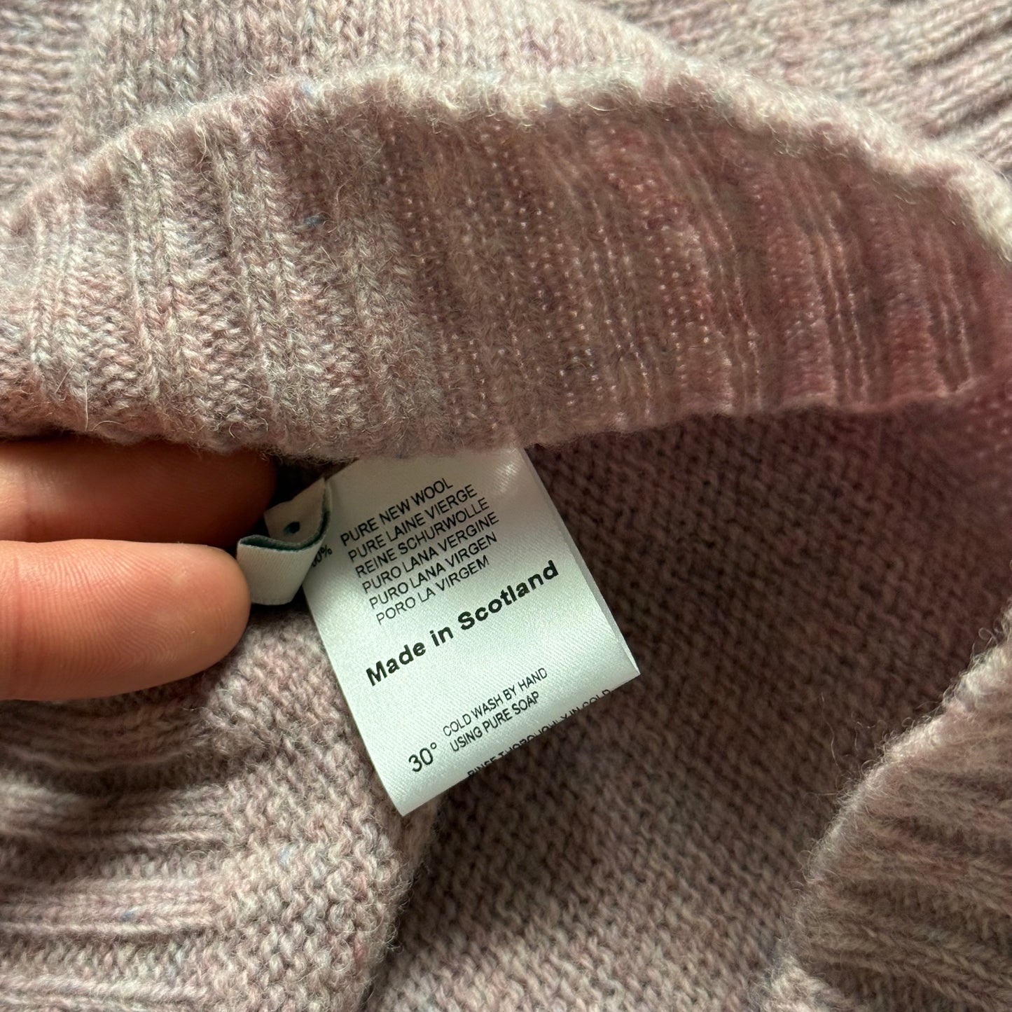 BNWT Malloch’s Wreay Shetland Wool Crew Neck Jumper Pink Haar RRP £205