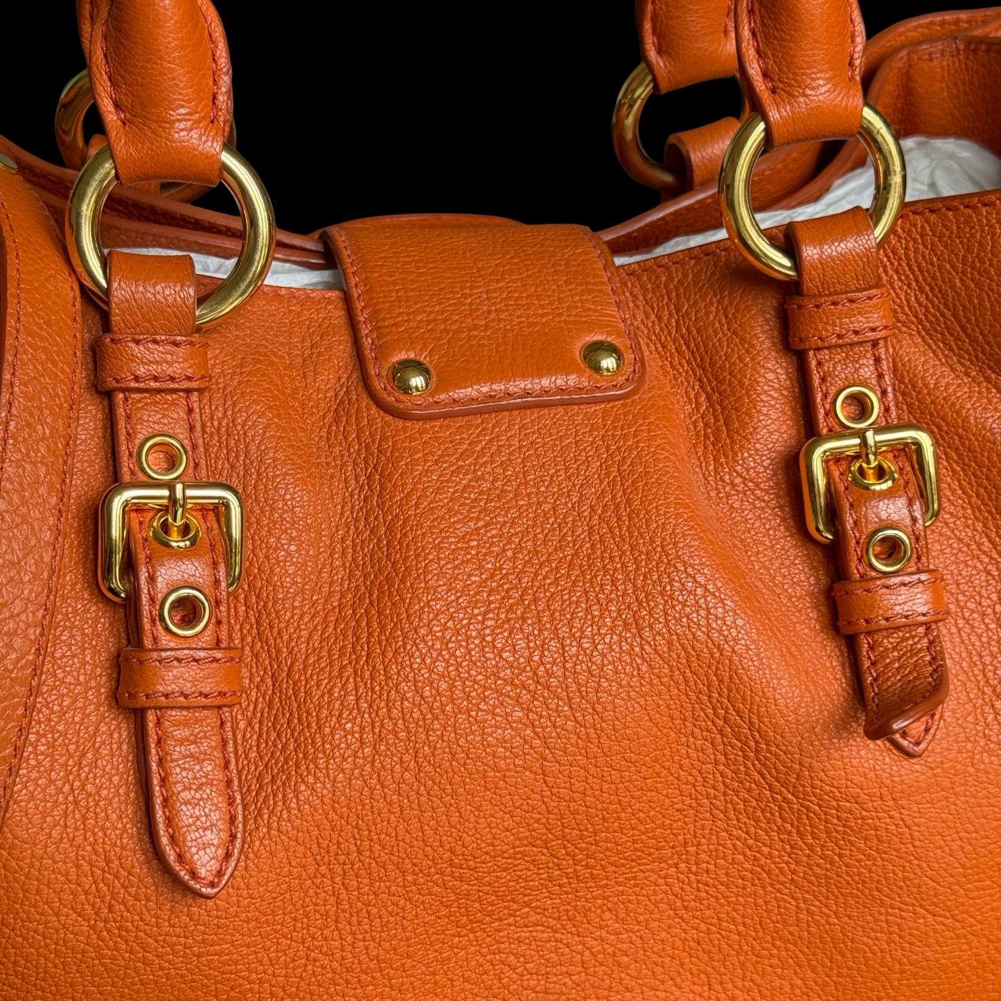 Miu Miu Madras Handbag Tote Bag Medium Size Shoulder Bag