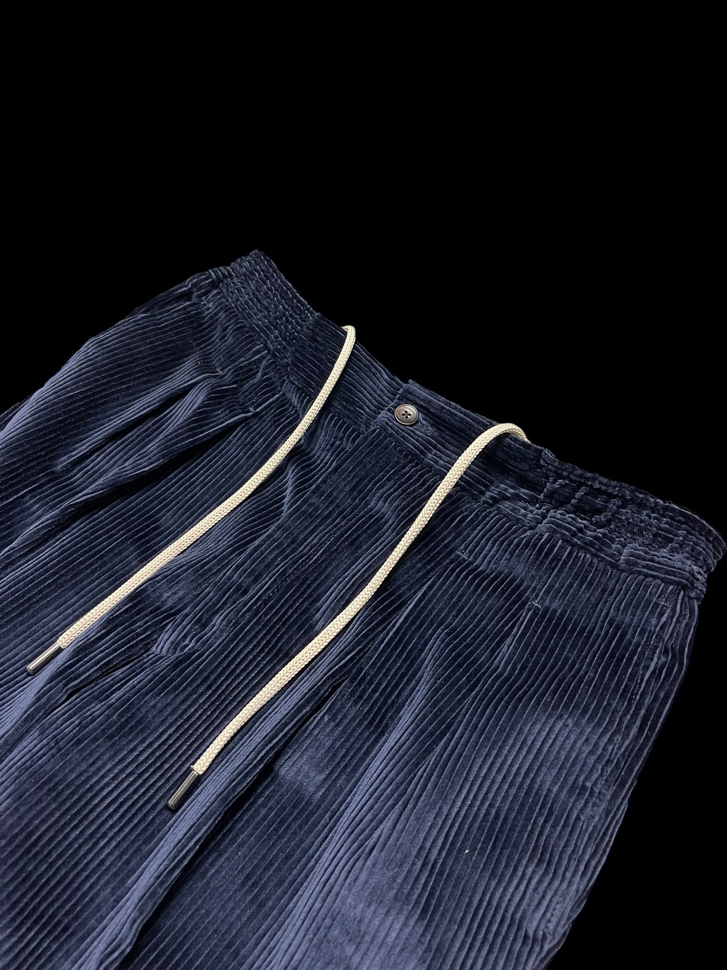 Natalino Corduroy Drawstring Trousers 32” Navy Blue