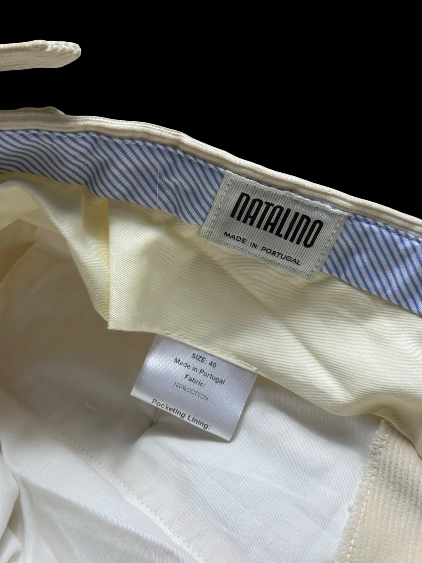 BNWT Men’s Natalino Single Pleat Corduroy Trousers Ecru W40” RRP £180
