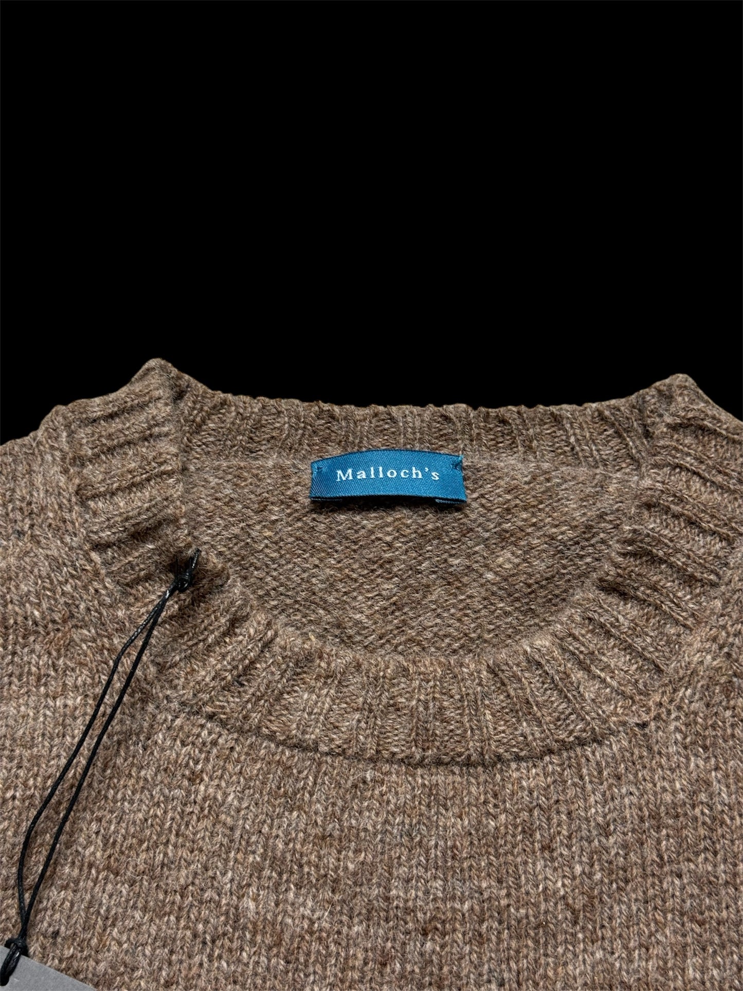 BNWT Malloch’s Wreay Shetland Wool Crew Neck Jumper Small Nutmeg Brown RRP £205