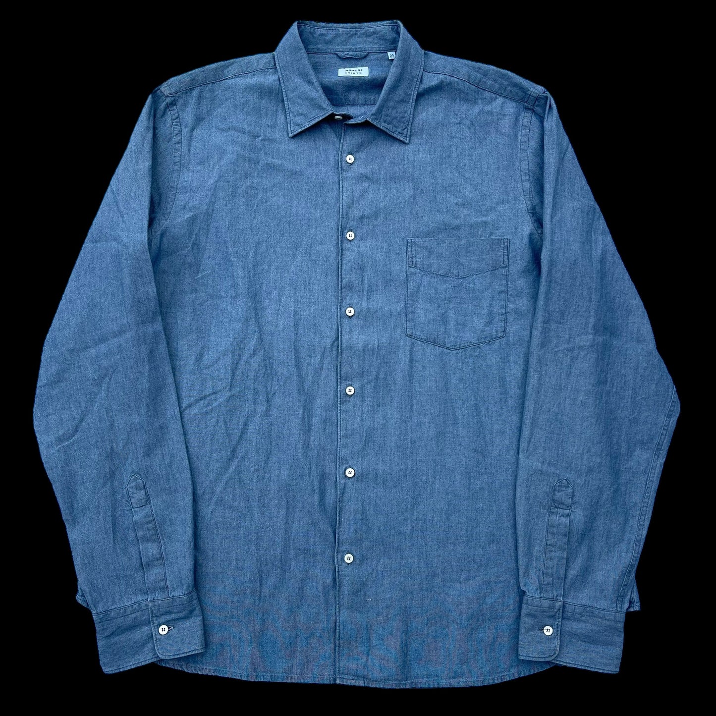 Mens Aspesi Chambray Shirt 17.5”Blue