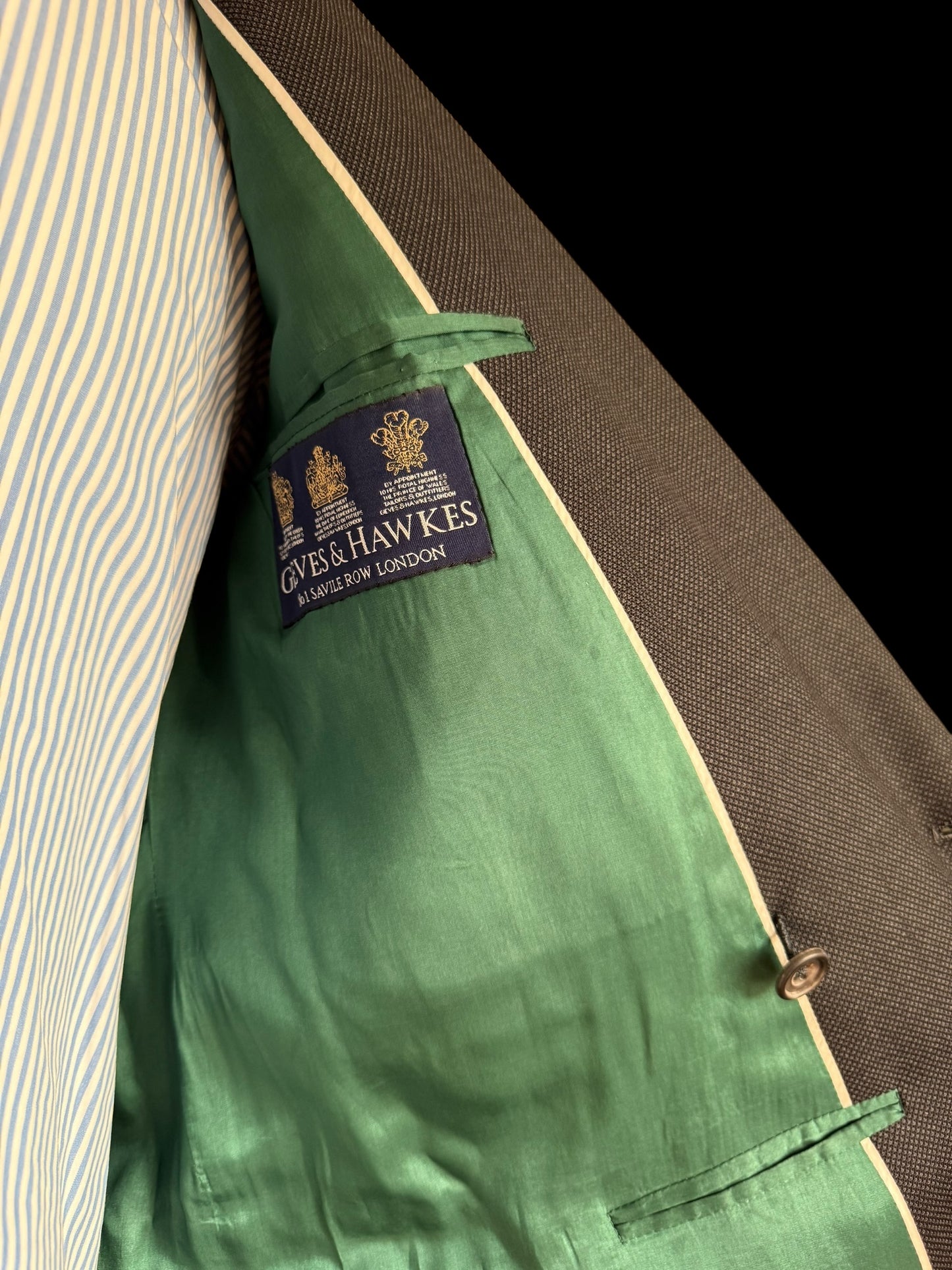 Gieves & Hawkes Bespoke Double Breasted Grey Suit 43R / W36R