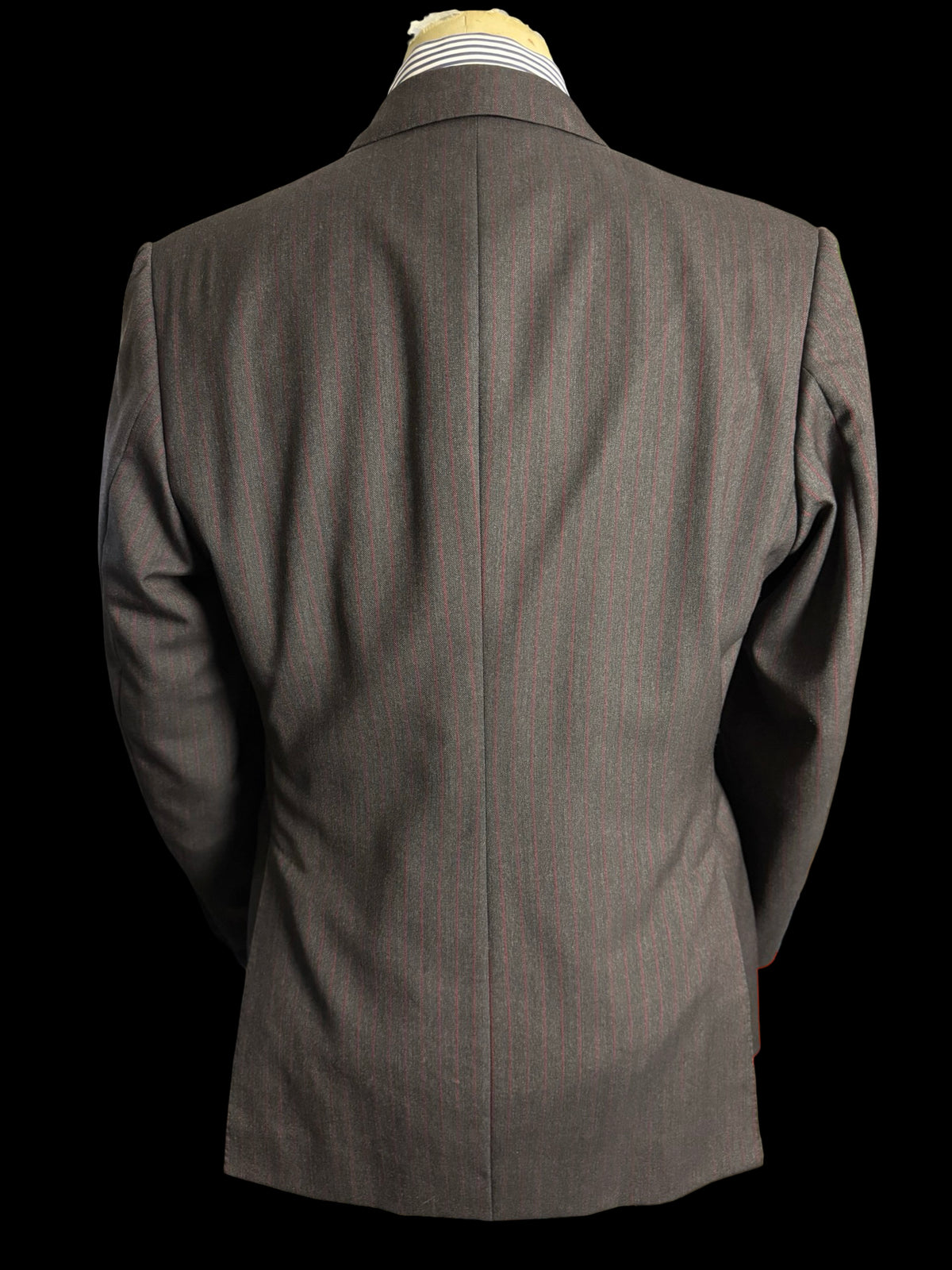 Bespoke Sims & Macdonald Savile Row Double Breasted Suit 38S / W34S Grey Pinstripe