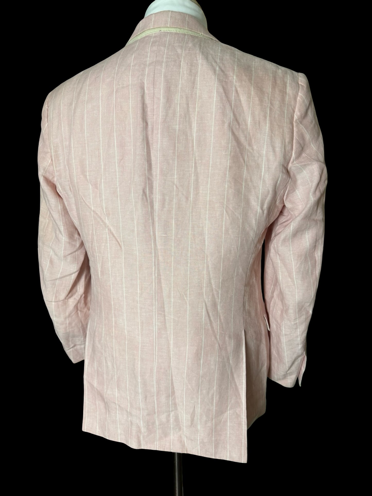Brooks Brothers X Gatsby Pink Linen Pinstripe Suit 42R / W36R Made In USA Rare