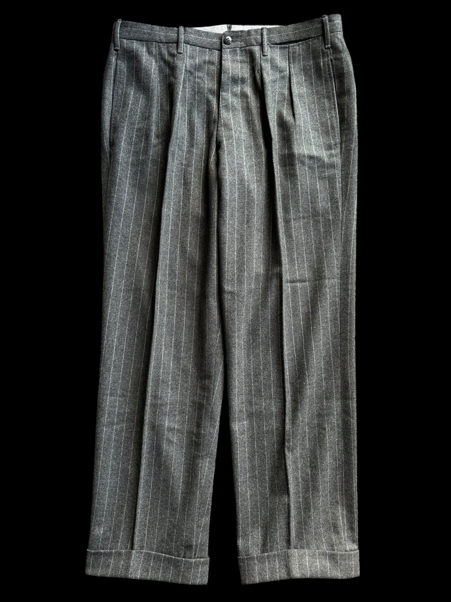 Bespoke Tommy Giulio Caraceni Grey Flannel Suit 42S/ W34 Chalk Stripe 40’s Style