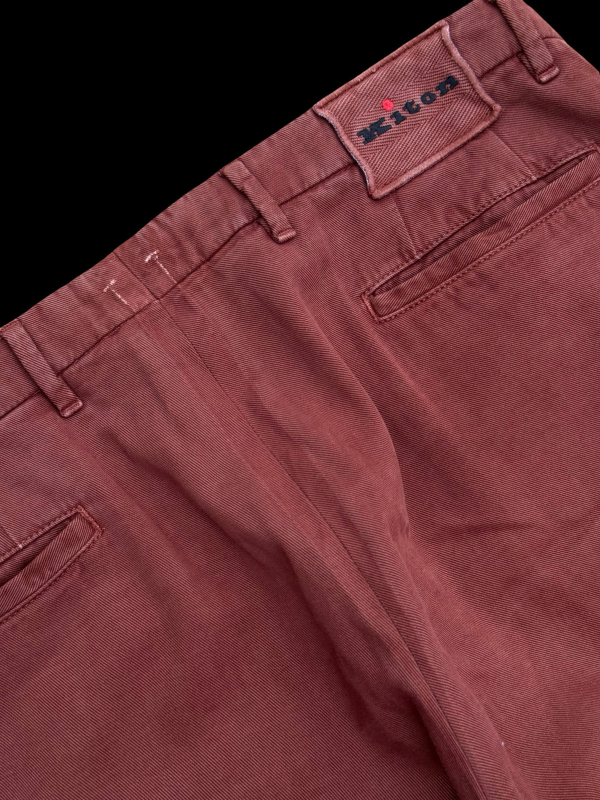 Men’s Kiton Napoli Chino Trousers Pants Size W36” Brick Red