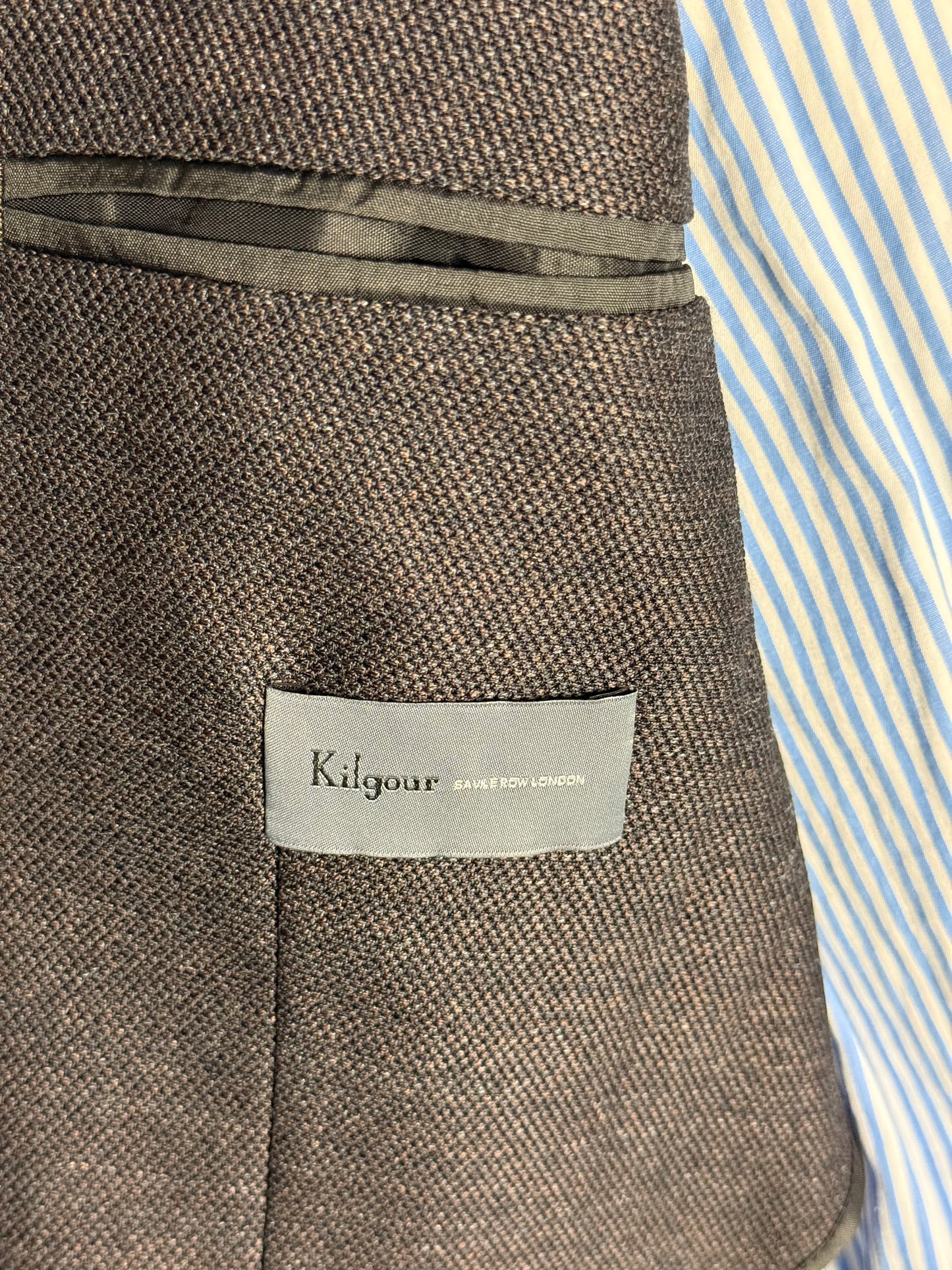 Kilgour Savile Row Brown Hopsack Wool Sport Coat Blazer 36”