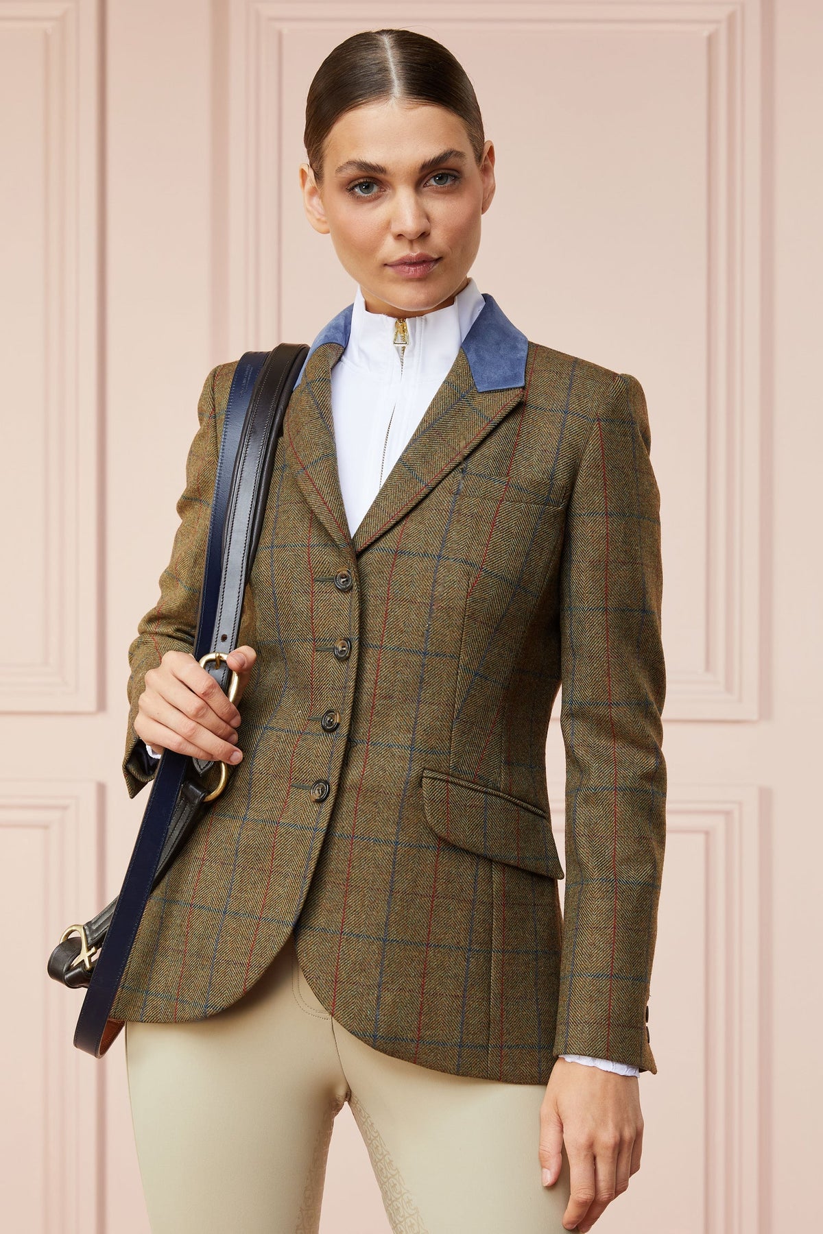 Women’s Holland Cooper Tweed Riding Jacket UK14 Glen Green RRP £399